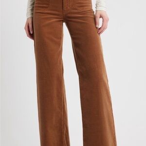 FRAME Le Slim Palazzo Patch Pocket High Waist Wide Leg Corduroy Jeans